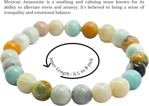 Vista 351 de Amazing Gemstone Pulsera de cristal para mujeres y hombres, pulsera de cristal curativo de protección, pulsera elástica con cuentas de piedras
