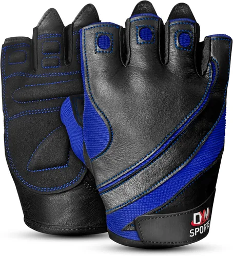 Vista 9 de DXM SPORTS Guantes de entrenamiento para hombres, guantes de levantamiento de pesas de gimnasio con soporte para muñeca, transpirables, guantes