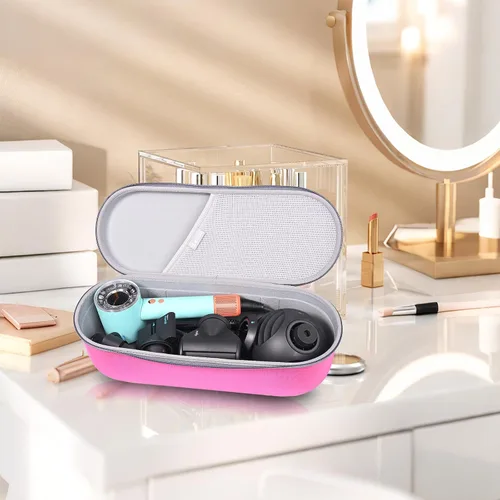 Vista 7 de RLSOCO Estuche de transporte para secador de pelo Dyson Supersonic Nural - Rosa (solo la caja)