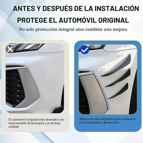 Vista 7 de Paquete de 6 aletas de coche, kit universal para parachoques delantero, divisor de labio, difusor anticolisión para el cuerpo, pegatinas decorativas