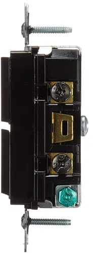 Vista 5 de Decora Leviton Apagador de combinación de CA, polo único, grado comercial, 15 amperios, 120/277 voltios., 5634-E Negro