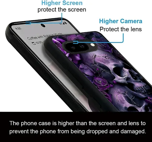 Vista 1542 de Compatible con Google Pixel 4A 5G Mobile Case Creative Acrylic Panel trasero Silicona Protección Grip especialmente diseñado para Google Pixel 4A 5G