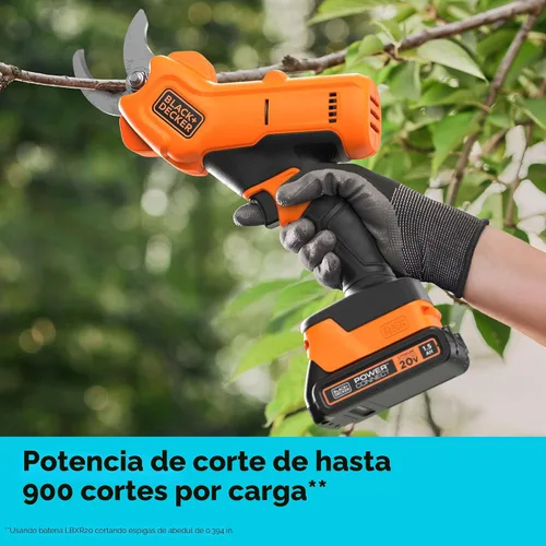 Vista 4 de BLACK+DECKER Tijeras de Podar Eléctricas Inalámbricas de 20V MAX*, Tijeras de Podar Eléctricas, Batería y Cargador Incluidos (BCPR320C1)