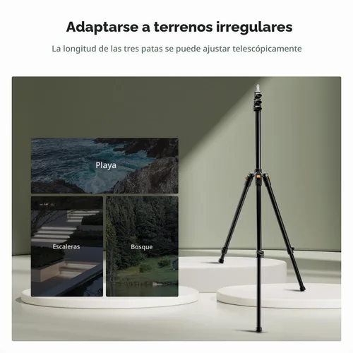 Vista 2 de K&F CONCEPT Soporte extensible para fotografía, trípode de aluminio de 6.5 pies, tornillo de 1/4 pulgadas