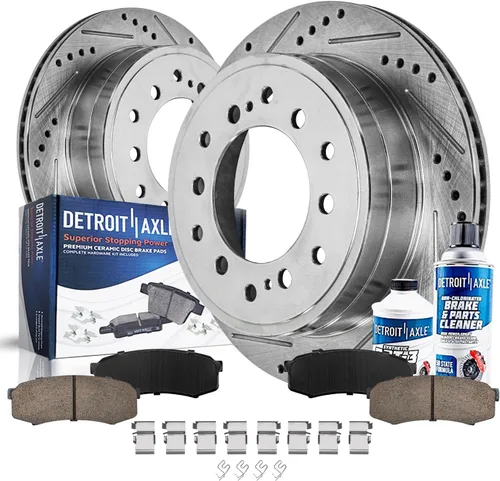 Vista 35 de Detroit Axle - Kit de freno delantero para Hyundai Nexo 2019-2024, rotores de freno perforados y ranurados, pastillas de freno de cerámica