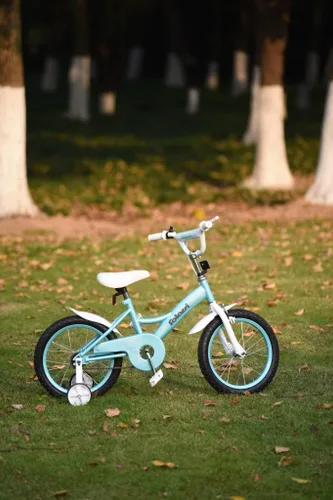 Vista 4 de Bicicleta para niños de 14, 16 y 18 pulgadas para niños y niñas de 3 a 9 años, bicicleta infantil con campana y ruedas de entrenamiento, múltiples