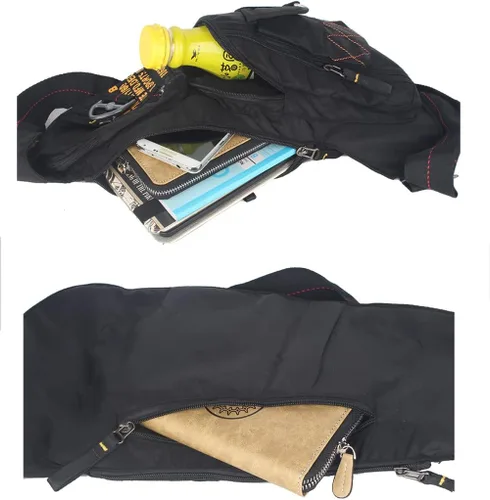 Vista 34 de Mochila de nylon para el pecho, mochila de viaje en bicicleta y gimnasio