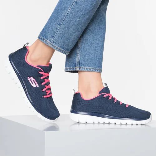 Vista 2 de Skechers - Zapatillas de malla rosa para mujer 12615 MVE