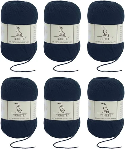 Vista 25 de Ovillo de lana de merino para tejer (3 capas) suave y ligero de 150g para ganchillo (Beige)