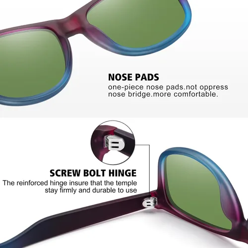 Vista 3 de MEETSUN Lentes de sol polarizados para mujeres y hombres, clásicos, retro, modernos, para conducción, protección UV400 (paquete de 3)