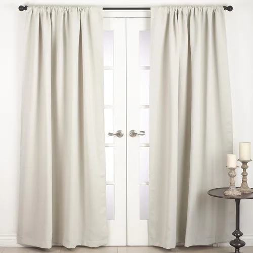 Vista 9 de SARO LIFESTYLE Panel de cortina opaca con bolsillo para barra, 54 x 84 pulgadas, color negro