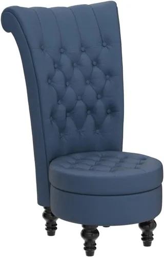 Vista 5 de MU Silla de respaldo alto de terciopelo holandés, muebles de sala de estar, asiento de acento real, sillas de trono, estilo simplemente elegante