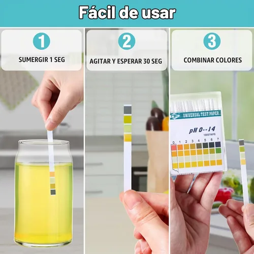 Vista 3 de Hicarer 200 tiras de plástico para prueba de pH, pH universal 0-14, papel de prueba de tornasol con estuche de almacenamiento para agua, líquido