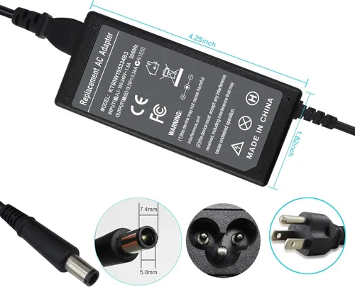 Vista 2 de Cargador adaptador de CA de 19.5V 3.34A para Dell Chromebook 11 3180 3189 3120 Inspiron 15 3520 3521 3531 3541 3542 3543 3537 3458 15R 5520 5521