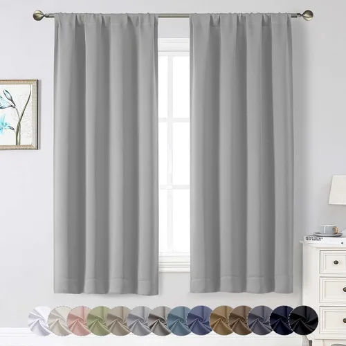 Vista 180 de Cortinas opacas para dormitorio, sala de estar, juego de 2 paneles de 54 pulgadas de largo, cortinas de oscurecimiento de habitación con aislamiento