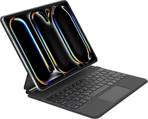 Vista 11 de Funda de teclado Belkin Pro con soporte magnético, teclado Bluetooth retroiluminado, controles multi-gestuales, compatibilidad de almacenamiento