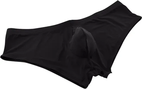 Vista 3 de WENKOMG1 Ropa interior para hombre, ropa interior de seda de hielo, con espalda abierta, ligera, transpirable, sexy, bolsa de bulto, boxeadores
