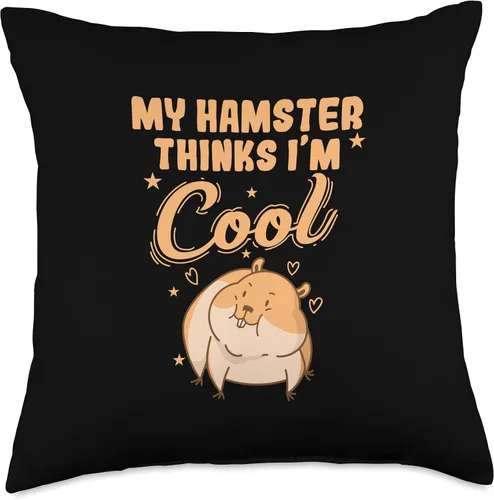 Vista 4 de My Hamster thinks I'm cool Rodent Pet Throw Pillow