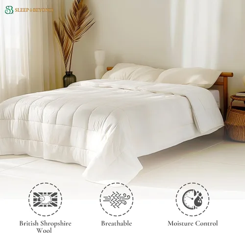 Vista 3 de Natural myComforter - Edredón de lana lavable ligero, súper marfil