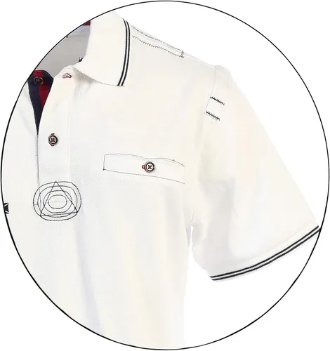 Vista 2 de Gioberti Polo de piqué para hombre, ajuste ajustado, 9513 Blanco, L