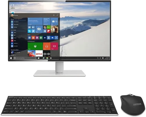 Vista 7 de Arteck Combo de teclado y mouse inalámbricos de 2.4 G, teclado de tamaño completo de acero inoxidable y mouse ergonómico con botones laterales