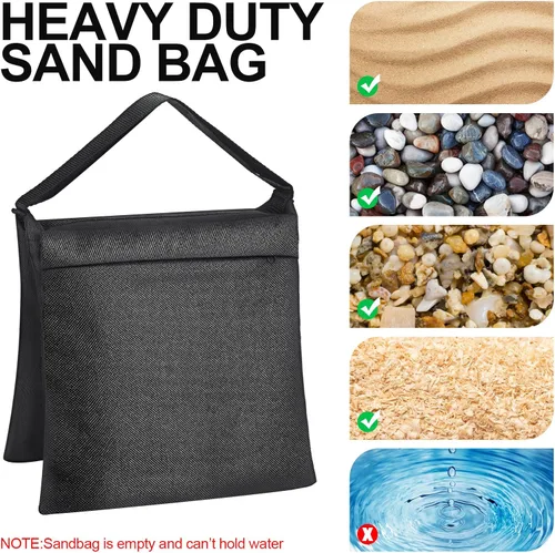 Vista 5 de Paquete de 12 bolsas de peso para fotografía, bolsa de peso llena de estudio fotográfico, bolsa de arena pesada vacía para fotografía, soporte
