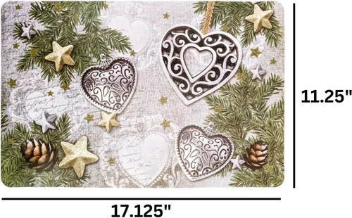 Vista 6 de Needzo Manteles individuales navideños a granel de 12 unidades, 3 diseños diferentes para decoración de juegos de mesa navideñas, manteles