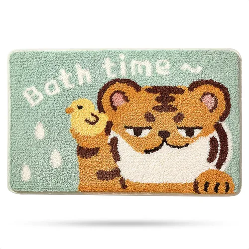 Vista 15 de Molesun Alfombra de baño bonita, alfombra de ducha de microfibra de felpa antideslizante, absorbente de agua, divertidos tapetes de animales