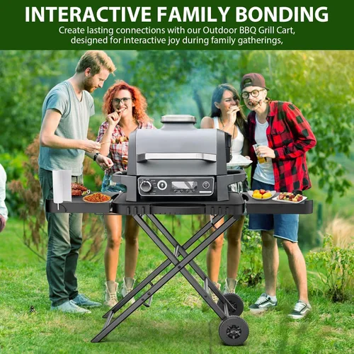 Vista 8 de Mesa de Parrilla Plegable para Interior Portátil Compatible con Parrilla de Madera al Aire Libre Ninja (Serie OG701 OG850 OG951), Espacio Grande