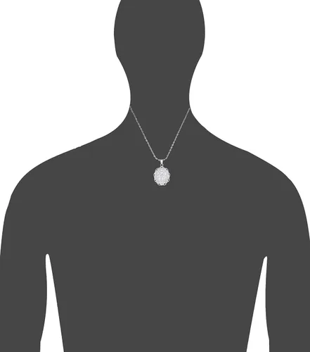 Vista 3 de eJewelryPlus - Collar con colgante de medalla de San Benito de plata de ley con cadena