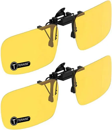 Vista 7 de TERAISE Night driving glasses, Clip on Sunglasses Over Prescription Glasses 2 piezas amarillo+amarillo