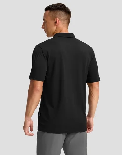 Vista 3 de Polo de golf para hombre, secado rápido, absorbe la humedad, manga corta A-Negro