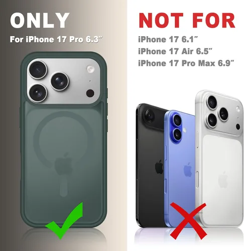 Vista 461 de Funda para Google Pixel 10 Pro XL, cubierta magnética mate, color negro Fit for MagSafe, Screen Protector included, Shockproof Military Grade