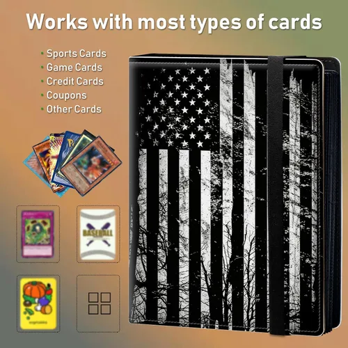 Vista 5 de Carpeta de tarjetas intercambiables, 4 bolsillos para tarjetas intercambiables, soporte para tarjetas de intercambio de tarjetas, bolsillos de doble