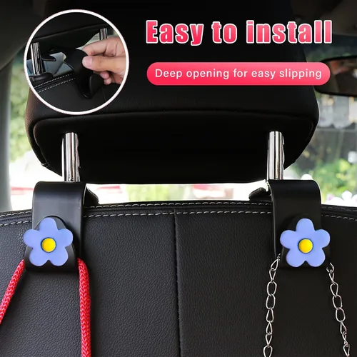 Vista 5 de Augeny 8 PCS Ganchos para Reposacabezas de Asiento de Automóvil, Gancho Colgador Organizador de Almacenamiento para Asiento de Auto, Ganchos