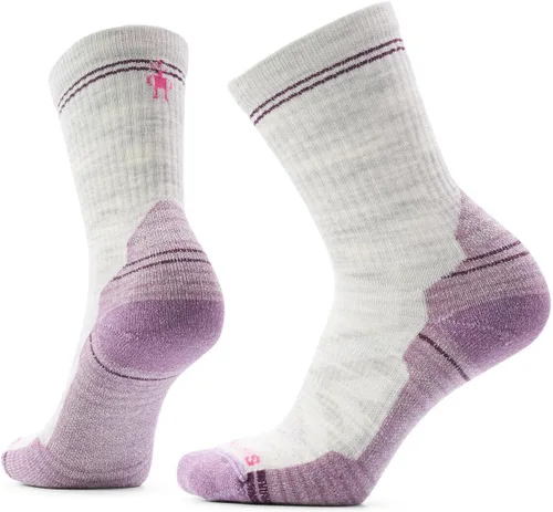 Vista 2 de Smartwool Calcetines de media caña para mujer con amortiguación ligera para caminatas Amanecer púrpura ceniza