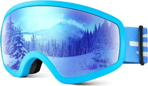 Vista 16 de Gafas de esquí para niños, gafas de esquí de nieve para niños, jóvenes, adolescentes, niños y niñas de 5 a 14 años