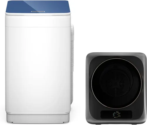 Vista 11 de Zynkez - Lavadora y secadora combinada de 18 libras y 10 libras, juego de lavandería portátil completamente automático con 7 programas de lavado, 5