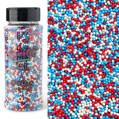 Vista 18 de Pastel Nonpareils Sprinkles, Sujoygar 4oz Edible Colored Cake Sprinkles Double-opening Design, 2mm Edible Dot Sprinkles for Cupcake Toppers Baking