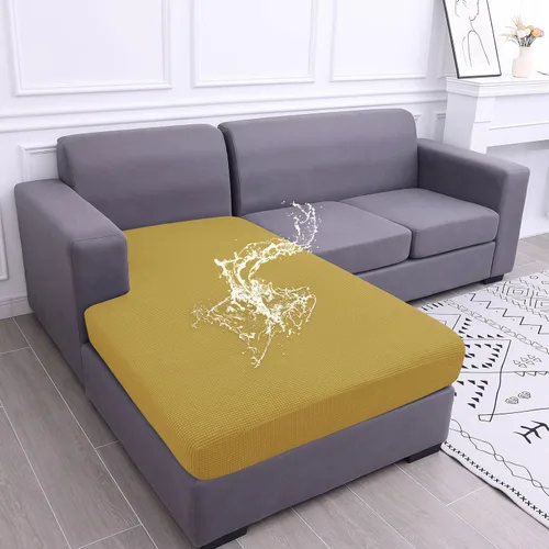 Vista 72 de Fundas impermeables para sofá seccional, fundas de cojín antideslizantes para sofá Ajuste seccional en forma de L, tela jacquard elástica, parte