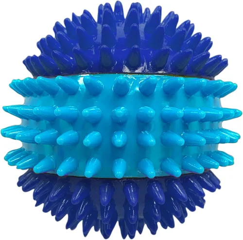 Vista 3 de Nerf Dog 9.4 cm TPR Pelota de chirrido con picos de 3 partes para perros - Azul oscuro/Azul claro