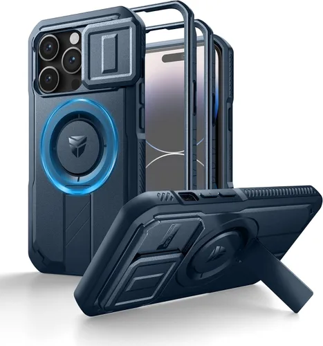 Vista 51 de Dexnor - Funda para iPhone 12 & iPhone 12 Pro con tapa deslizante para cámara, soporte ajustable y protector de pantalla integrado, carcasa