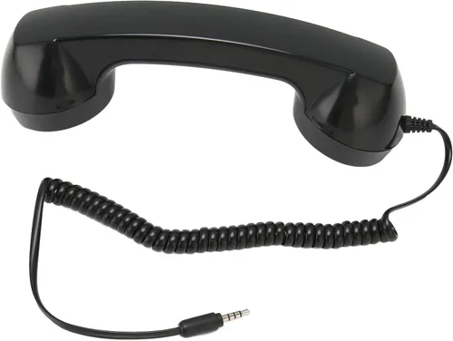 Vista 8 de Teléfono retro auricular, receptor de teléfono celular de mano operación a prueba de radiación para computadoras (negro)