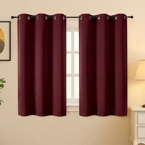 Vista 94 de Simplebrand Juego de 2 paneles de cenefa aguamarina para ventana de cocina de 14 pulgadas de largo, cortinas de oscurecimiento de habitación