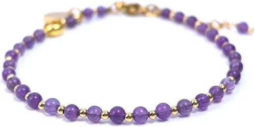 Vista 17 de Morchic 3mm Natural Gemstone Beaded Bracelet for Women, Dainty Tiny Charm Jewelry, Adjustable 7.1-8.6" Ideal Birthday Holiday Gift
