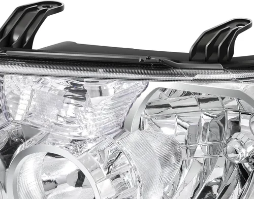 Vista 6 de [Izquierda/lado del conductor] Conjunto de faros delanteros compatible con Toyota Sequoia Tundra 07-17, carcasa cromada