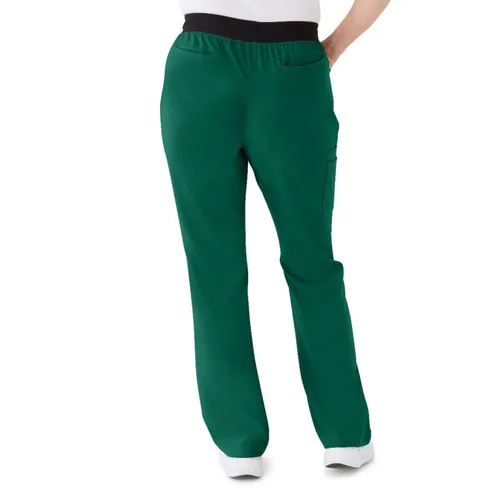 Vista 3 de ave. Pantalón médico costero de siete bolsillos para mujer con corte de bota en Hunter, talla S