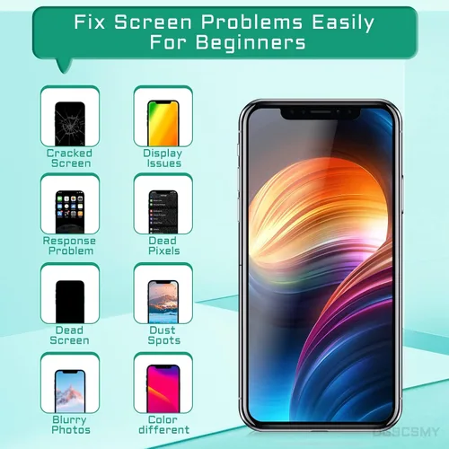 Vista 4 de Para iPhone 11 Pro Max Reemplazo de pantalla LCD táctil 3D Digitalizador 6.5 "Montaje de marco completo Auricular frontal oído altavoz sensor Kit