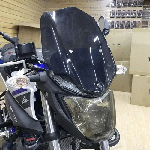 Vista 3 de GLoyer Motorcycle Windshield Compatible with MT03 MT 03 2015-2018 Windshield Windscreens Front Headlight Screen Lens Cover Protector Guard Headlamp