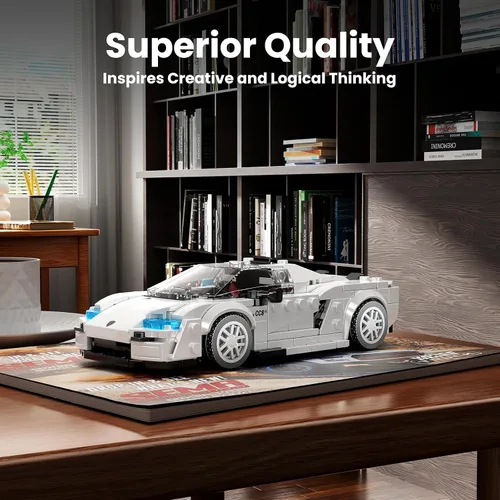 Vista 2 de Mould King Kit de construcción de modelos de coche con vitrina de acrílico